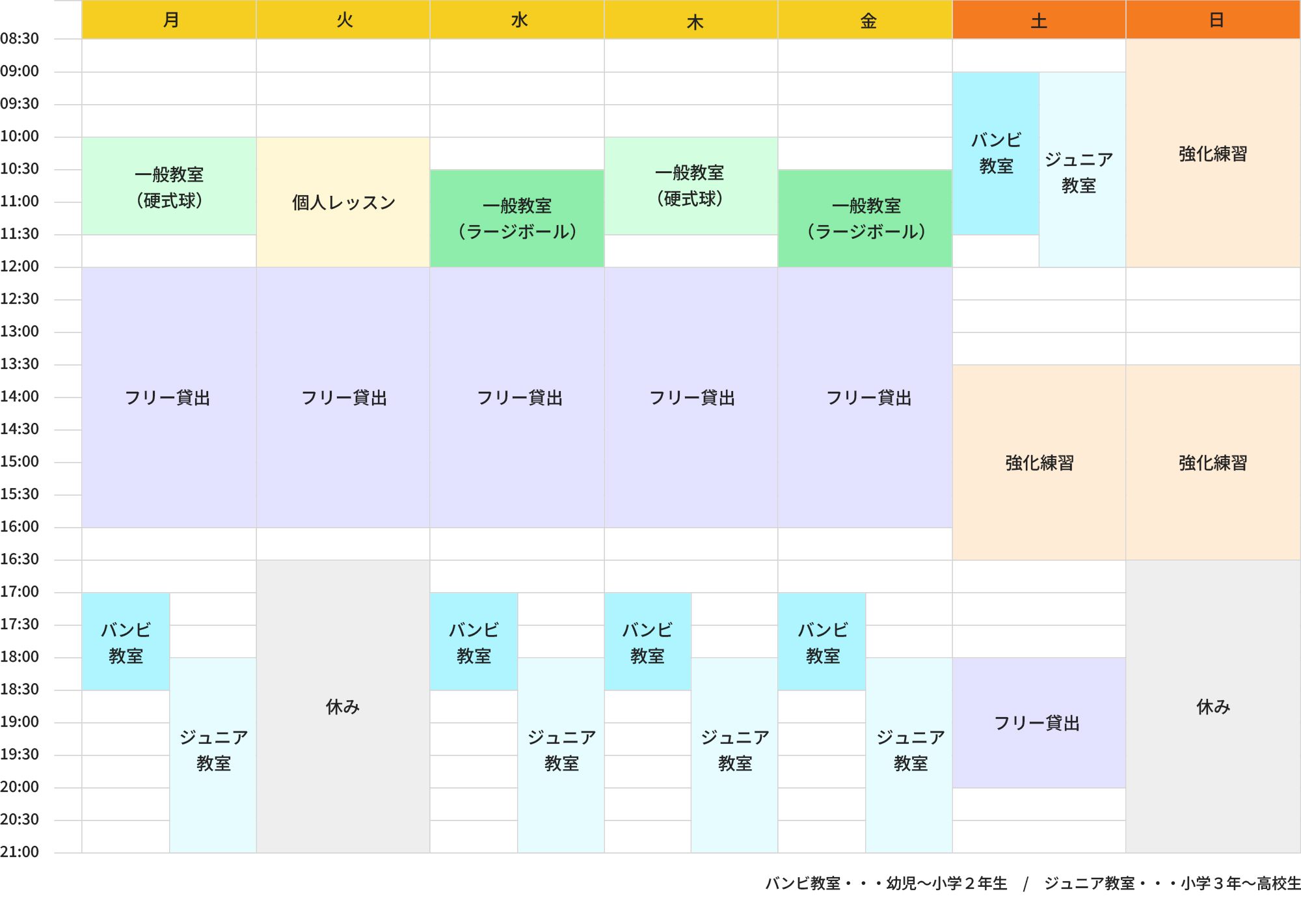 教室スケジュール